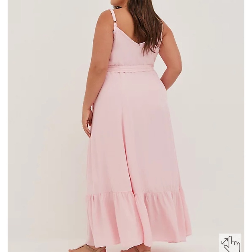 Torrid Light Pink Gauze Tiered Maxi Dress 00X - Picture 4 of 4